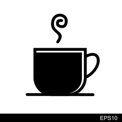 Coffee cup icon. Vector illustration on white background