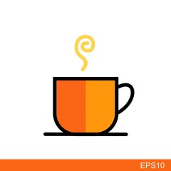 Coffee cup icon. Vector illustration on white background