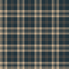 Seamless check plaid pattern. Autumn winter tartan plaid background in brown for flannel shirt, upholstery, or other modern textile print.