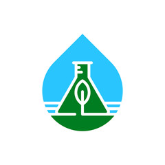 green eco lab logo design vector illustration