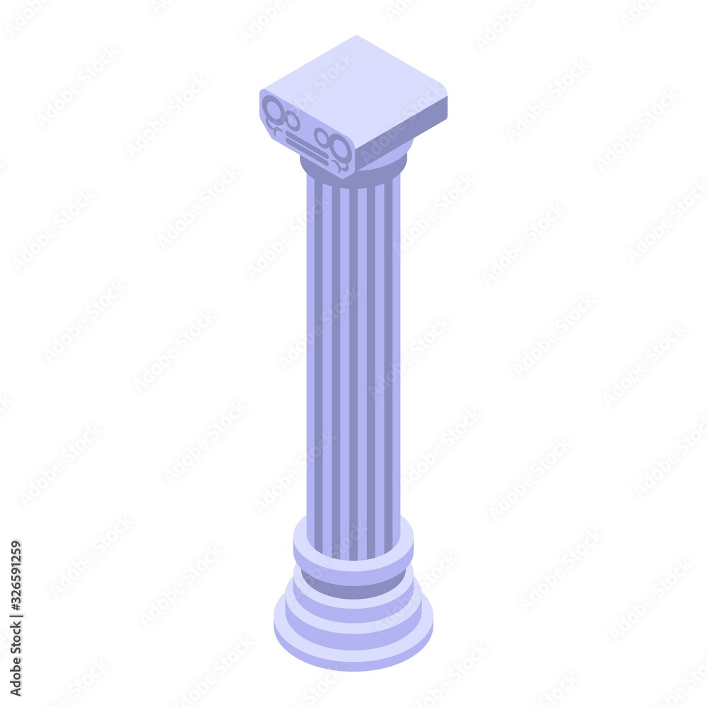 Poster roman column icon. isometric of roman column vector icon for web design isolated on white background