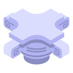 Head pillar icon. Isometric of head pillar vector icon for web design isolated on white background