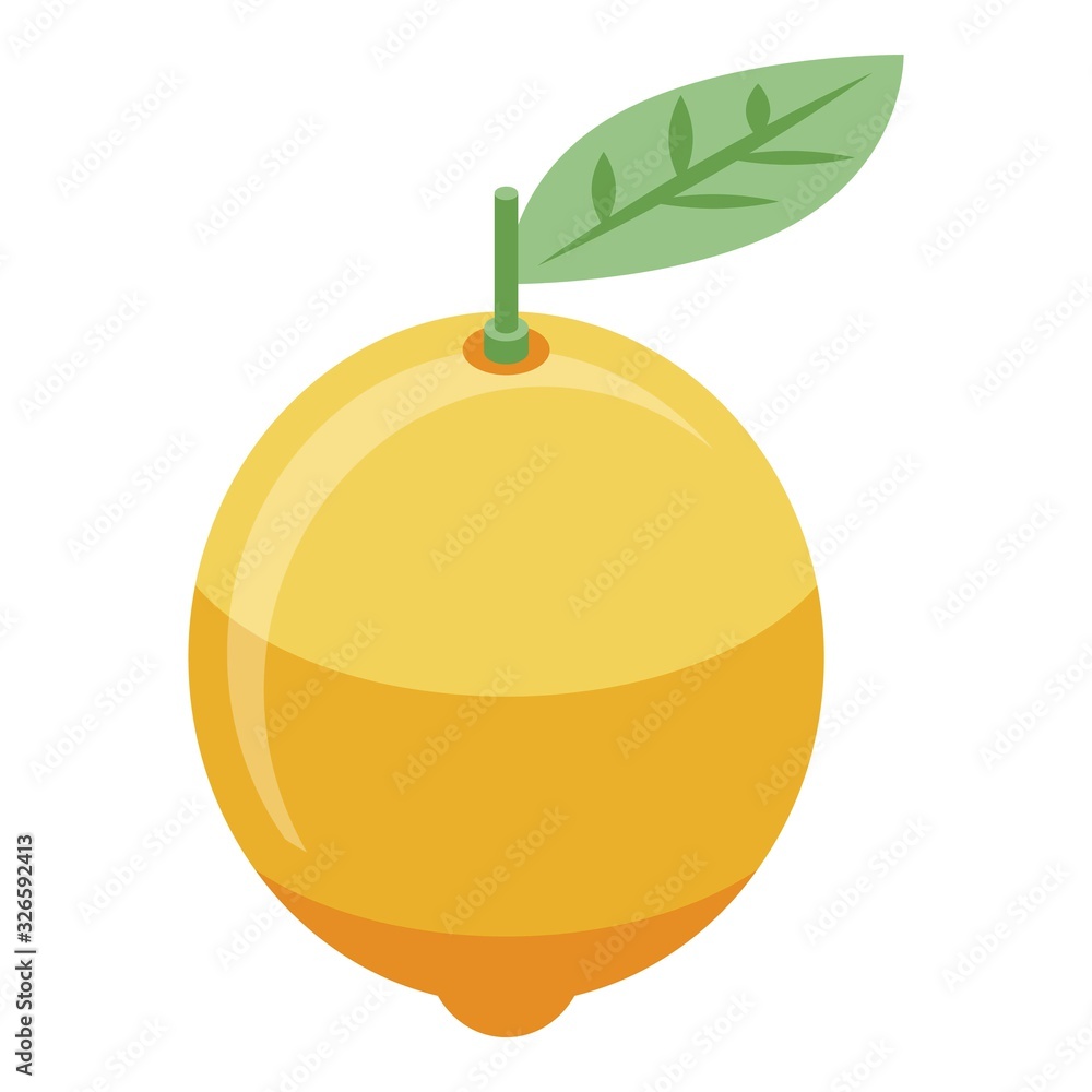 Aufkleber whole lemon icon. isometric of whole lemon vector icon for web design isolated on white background