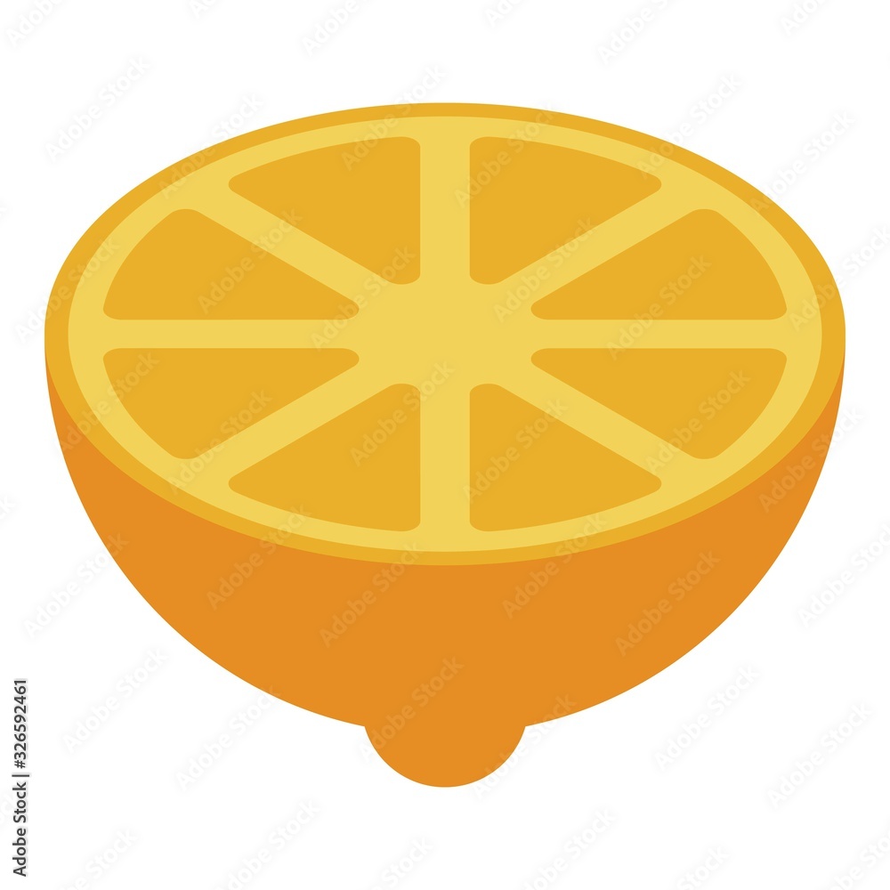 Poster half of lemon icon. isometric of half of lemon vector icon for web design isolated on white backgrou