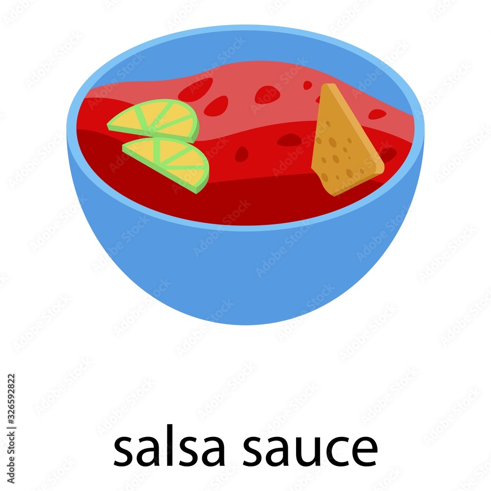 Aufkleber salsa sauce icon. isometric of salsa sauce vector icon for web design isolated on white background