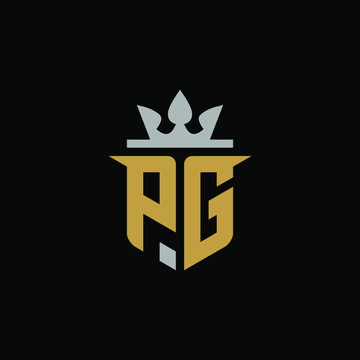 Initial Letter PG with Shield King Logo Design