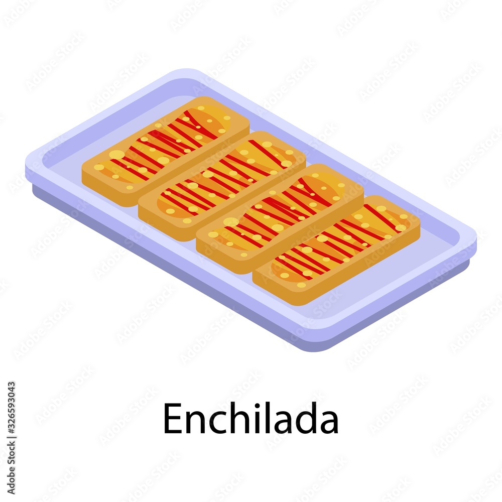 Poster enchilada icon. isometric of enchilada vector icon for web design isolated on white background