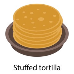 Stuffed tortilla icon. Isometric of stuffed tortilla vector icon for web design isolated on white background