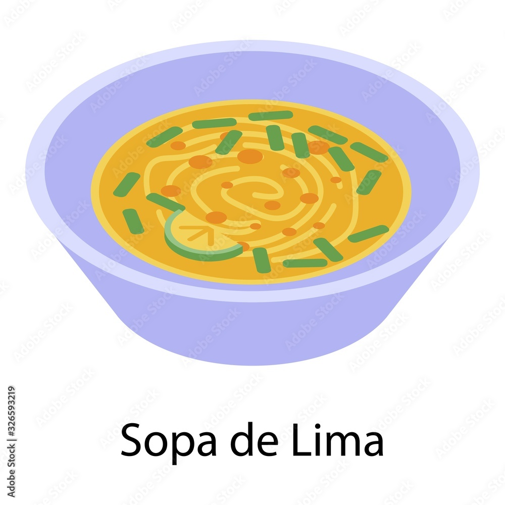 Poster sopa de lima icon. isometric of sopa de lima vector icon for web design isolated on white background