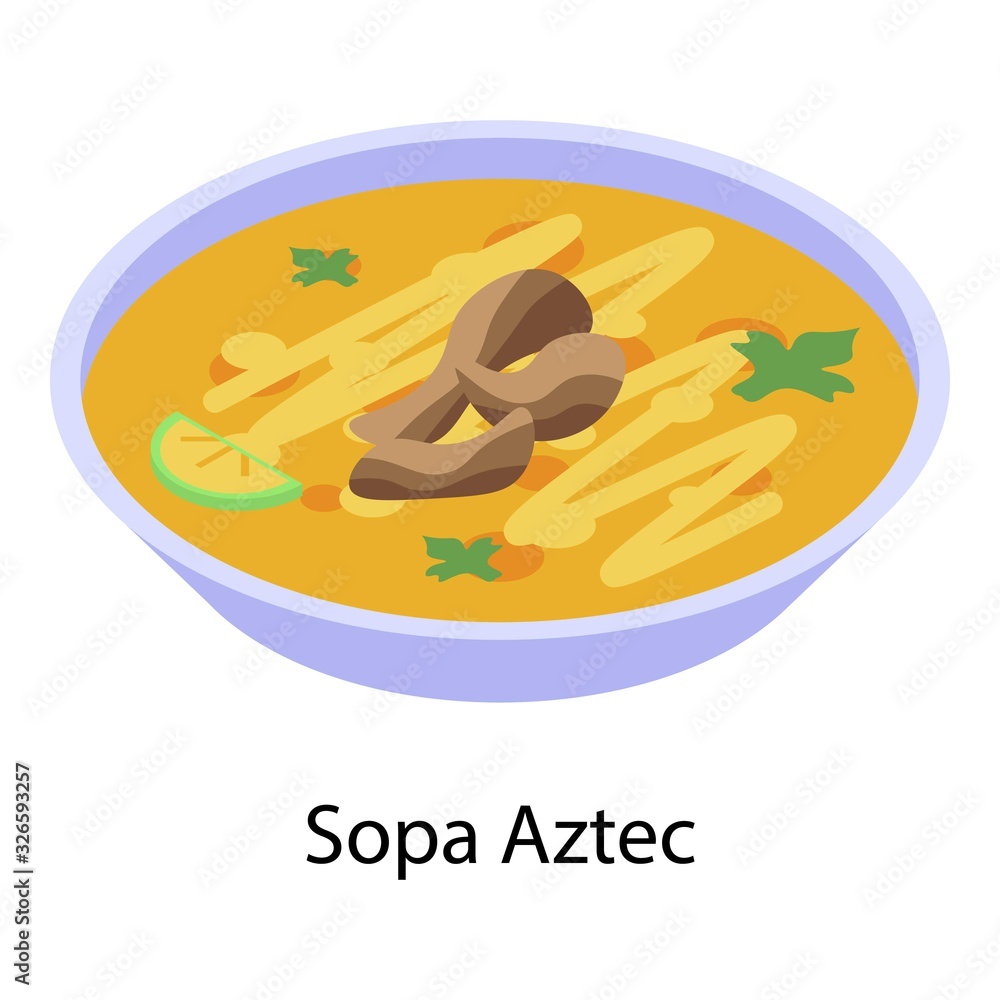 Poster sopa aztec icon. isometric of sopa aztec vector icon for web design isolated on white background