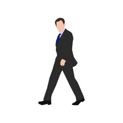 Walking business person sihouette illustration (side view)
