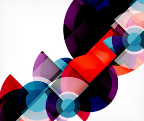 Obraz premium Abstract background, circle and triangle design round shapes overlapping. Geometric trendy template. Vector Illustration For Wallpaper, Banner, Background, Card, Book Illustration, landing page