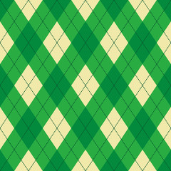 green and beige argyle seamless vector pattern