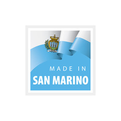 San Marino flag, vector illustration on a white background