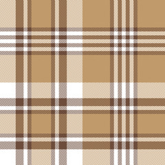 Tartan plaid pattern background. Seamless herringbone check plaid graphic in brown and white for scarf, blanket, throw, duvet cover, or other modern summer and autumn fabric design.