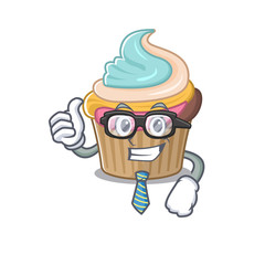 cool and smart Businessman rainbow cupcake wearing glasses