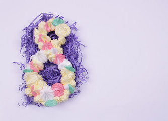 meringues on the white background