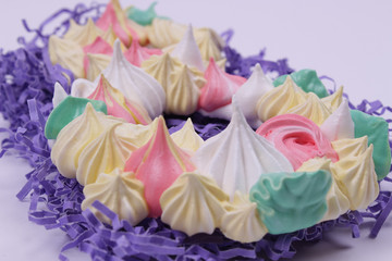 meringues on the white background