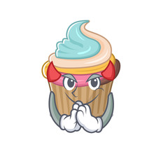 Devil rainbow cupcake Cartoon in character design