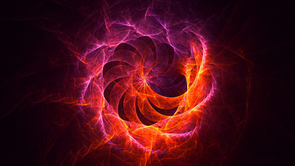 3D rendering abstract red fractal light background