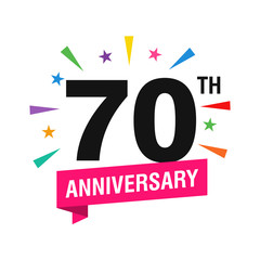 70th Years Anniversary Logo Design Vector	