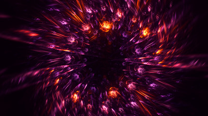 3D rendering abstract red fractal light background