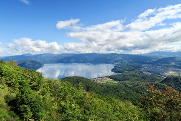 有珠山と洞爺湖