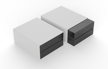 two blank packages isolated on white background. 3d illustration