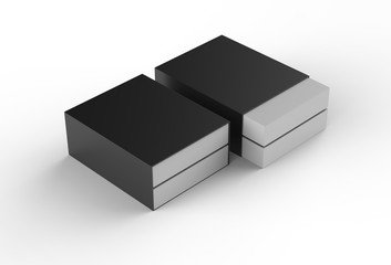 two blank packages isolated on white background. 3d illustration