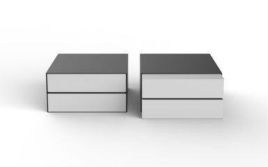 two blank packages isolated on white background. 3d illustration