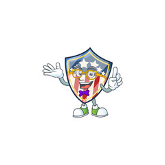 The Geek character of vintage shield badges USA mascot design