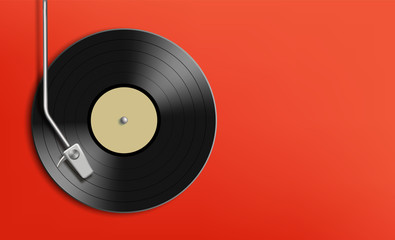 Vinyl record disc. Music background with copy space