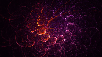 3D rendering abstract red fractal light background