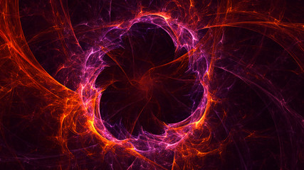 3D rendering abstract red fractal light background