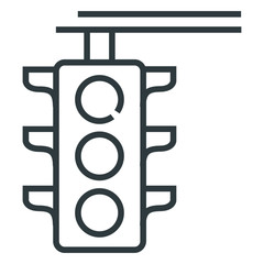 traffic light black line icon on white background