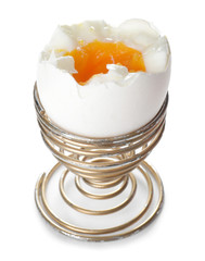 Fresh boiled egg on white background