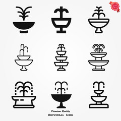 Fountain icon, vector illustration fountain with water splash