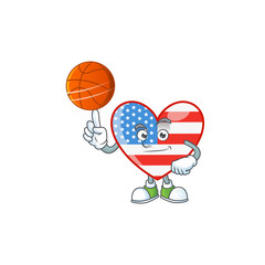 a strong independence day love cartoon character with a basketball