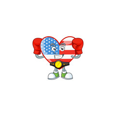 A sporty Boxing independence day love cartoon character design style