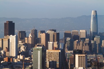 Beautiful aerial view of San Francisco cityscape at daytime, California, USA