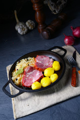 boiled sauerkraut and delicious saddle of pork