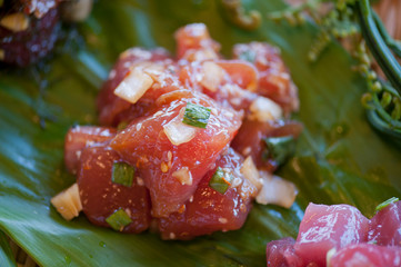 Fresh Ahi Poke, Hawaiian Food, Sashimi, Raw Fish