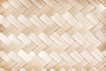 Weaving bamboo mat texture crafts seamless pattern abstract , wood light brown bright soft background