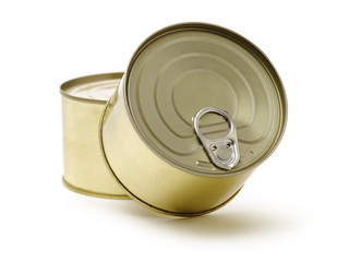 Closed Tin can on isolated white background