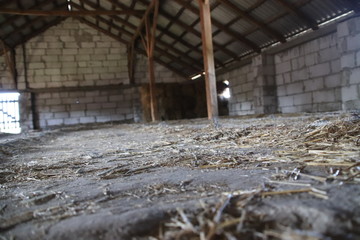 stara stodoła obora wnętrze budynek © Piotr