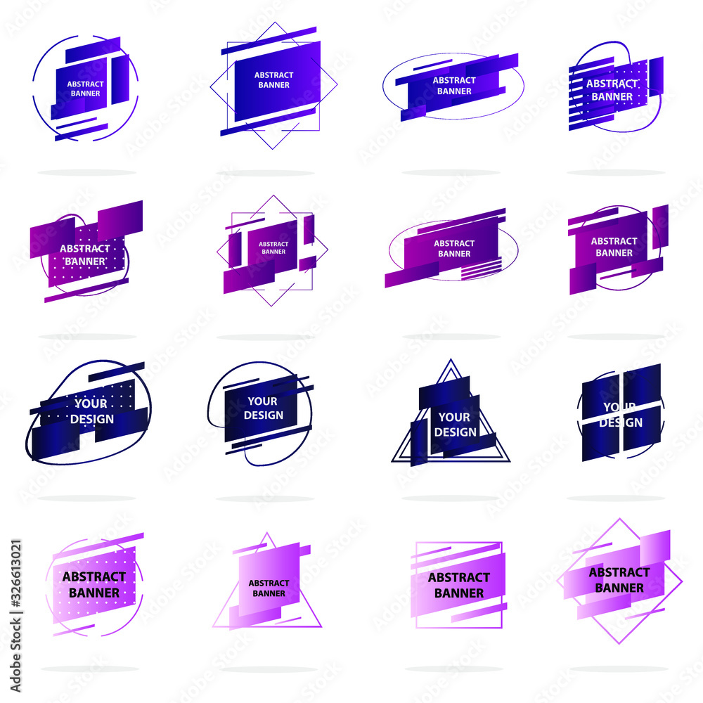 Poster modern set of abstract banners. isolated vector illustration for banners. template for web design, p