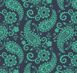 traditional paisley floral pattern , textile , Rajasthan, India	
