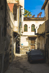 Old syrian lane in ancient city of Damascus, Syria 