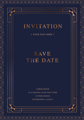 Vintage copper luxury vector invitation card with pattern swatch