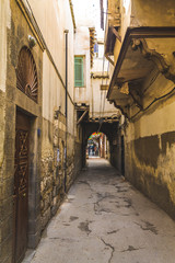 Old syrian lane in ancient city of Damascus, Syria 